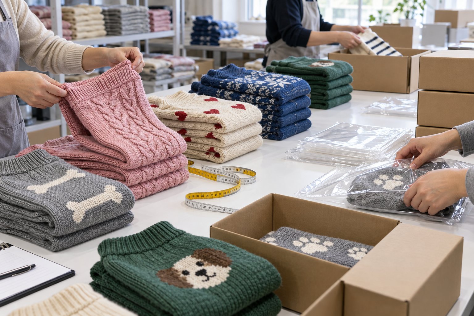Inspection and packing table