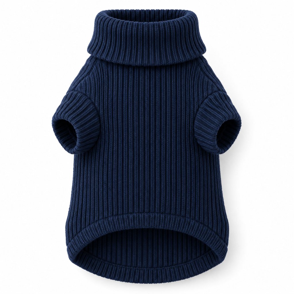 Ribbed Turtleneck Dog Sweater