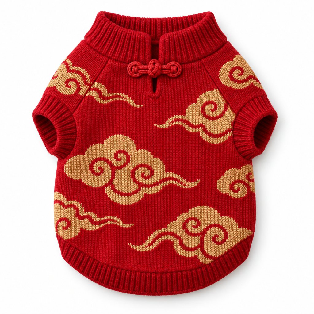 Lunar New Year Red Knit Sweater