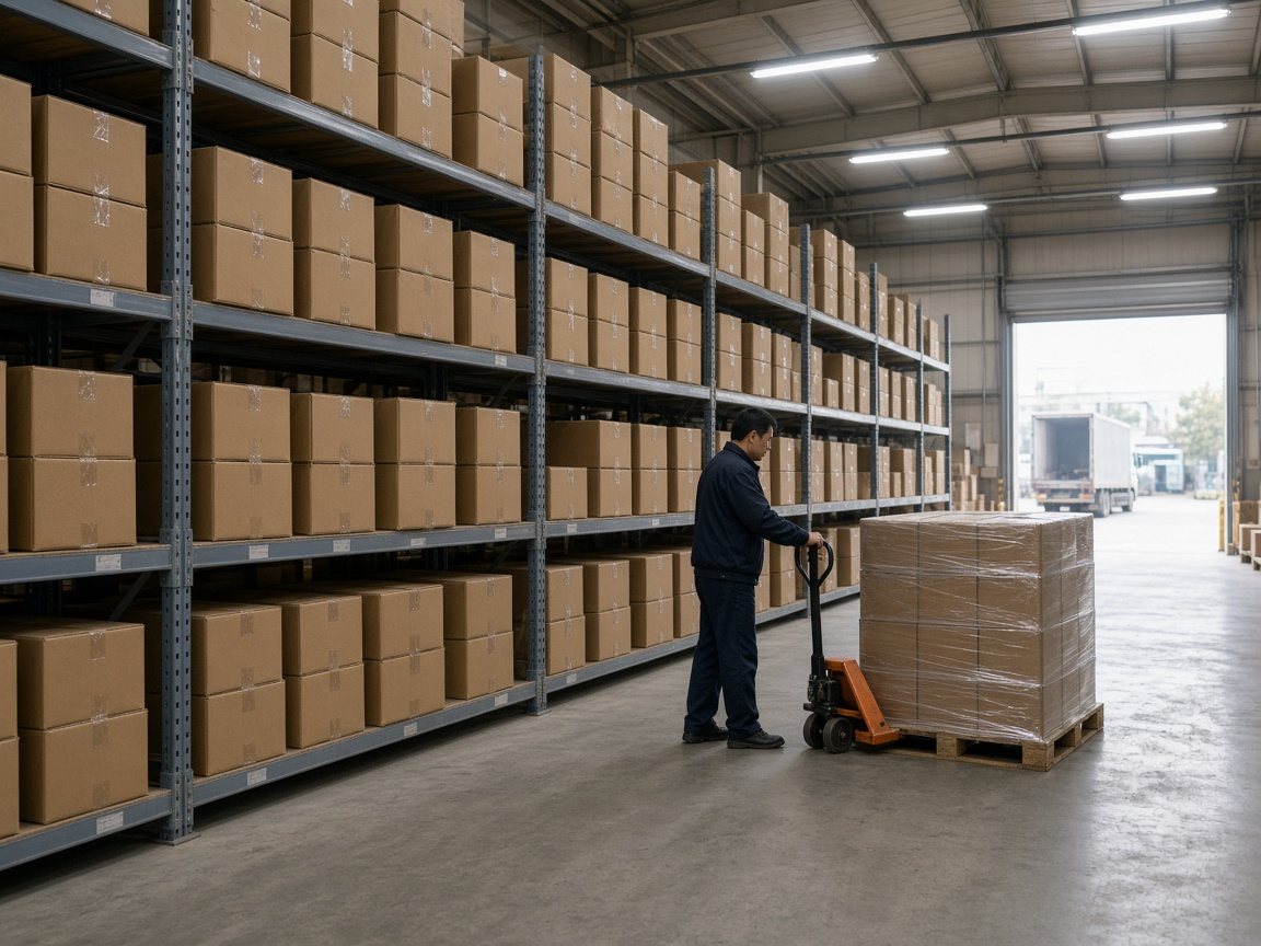 Export cartons in the warehouse